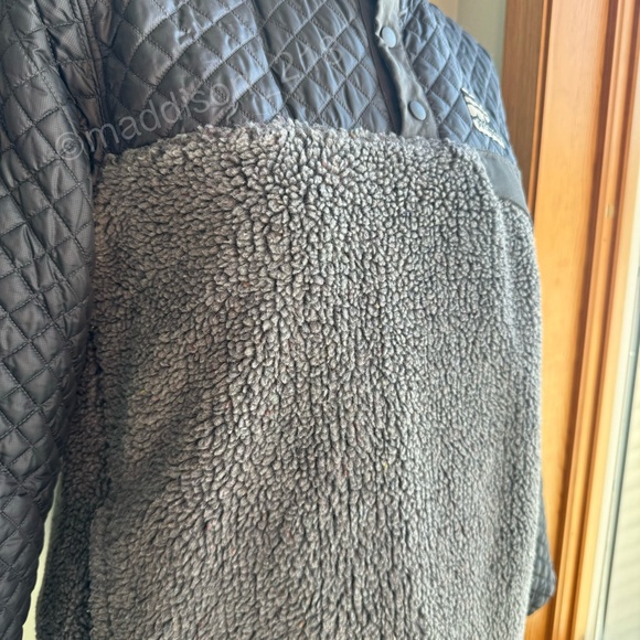 Patagonia Mixed Media Snap-T Pullover Medium Forge Grey Sherpa Quilted Jacket M - Picture 5 of 16